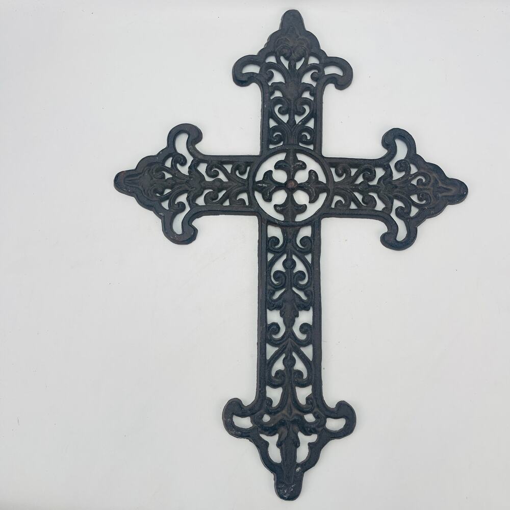 Cast Metal Cross Aged Bronze Tone 17 /2 x 12 3/4”